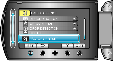 FACTORY PRESET