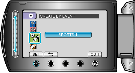 Select the event type