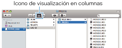 Click on the column display icon