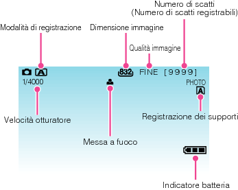 Indications during still image recording