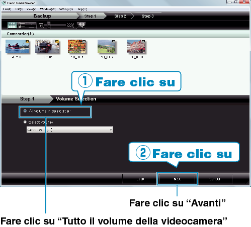All volume in camcorder