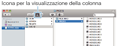 Click on the column display icon
