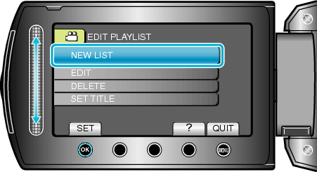 Select NEW LIST (EDIT PLAYLIST)
