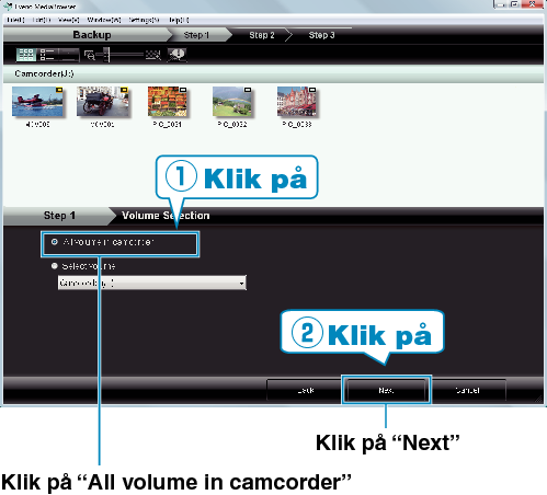 All volume in camcorder