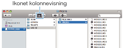 Click on the column display icon