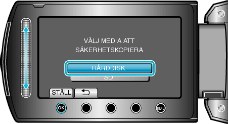 SELECT THE MEDIA TO BACK UP