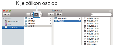 Click on the column display icon