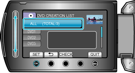 DVD CREATION LIST