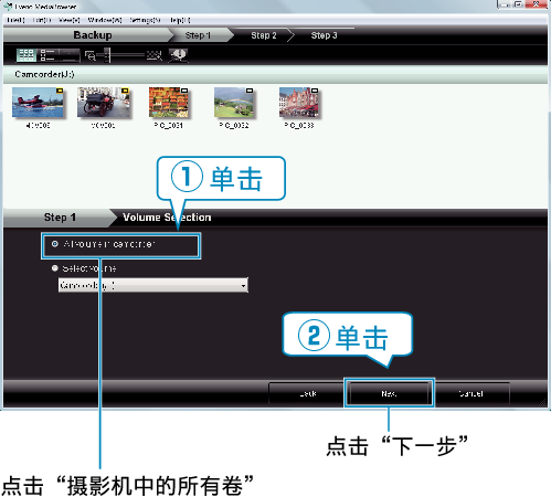 All volume in camcorder