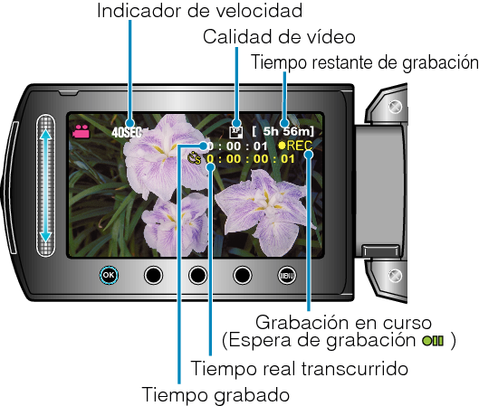 Indications during time-lapse recording