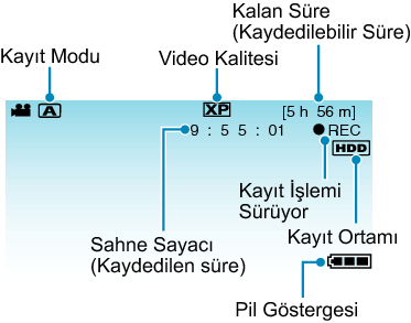 Indications during video recording