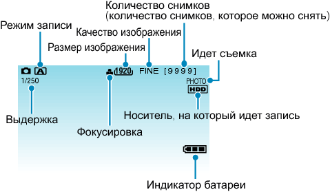 Indications during still image recording