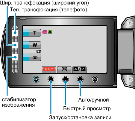 Operation buttons for video recording