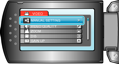 Select Manual setting