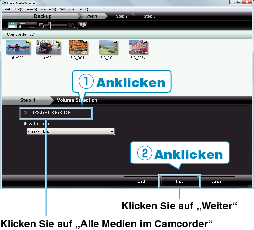 Selecting all volumes