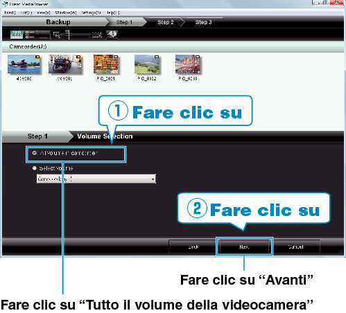 Selecting all volumes