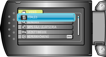 Select delete menu