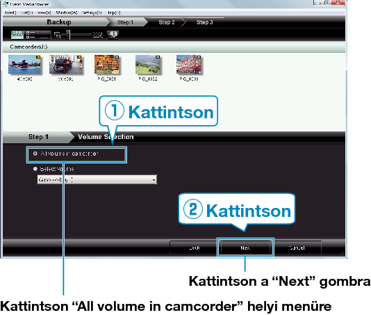 Selecting all volumes