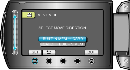 Selecting direction of moving