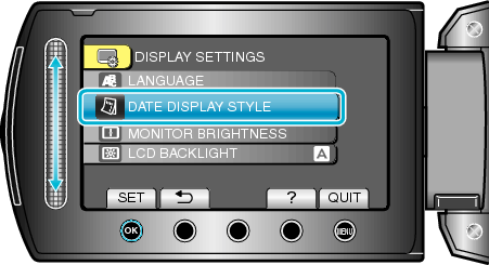 Selecting &#34;DATE DISPLAY STYLE&#34;