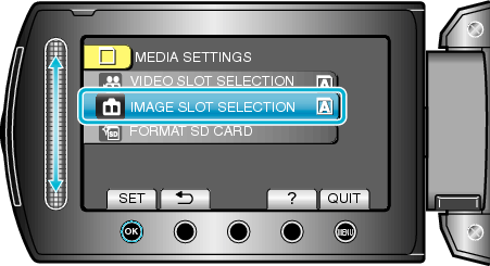 Selecting &#34;REC MEDIA FOR IMAGE&#34;