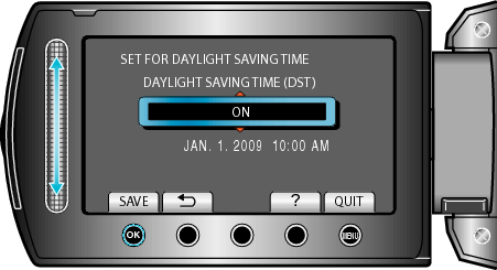 Select daylight saving time