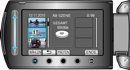 Selecting scene/group/date