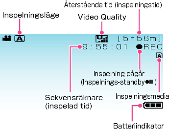 Indications during video recording