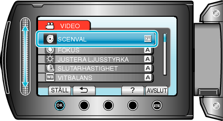 Selecting "SCENE SELECT"