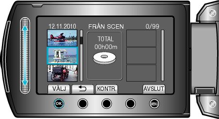 Selecting scene/group/date