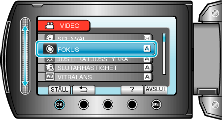 Selecting "FOCUS"