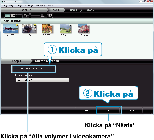 Selecting all volumes