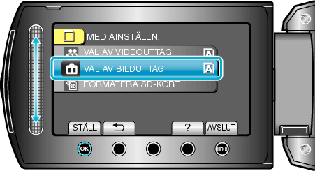 Selecting "REC MEDIA FOR IMAGE"