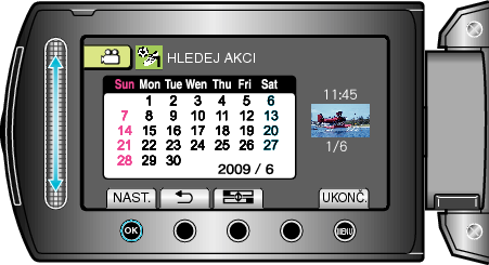 Selecting event and recording date
