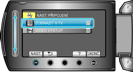 Selecting "DISPLAY ON TV"