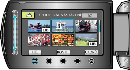 Selecting video to change EXPORT attributes