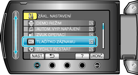 Selecting "RECORD BUTTON"