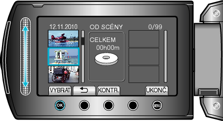 Selecting scene/group/date