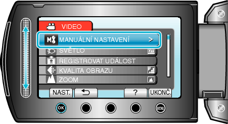Selecting "MANUAL SETTING"