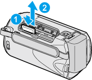 Removing the SD card (GZ-MG250)
