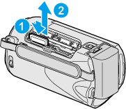 Removing the SD card (GZ-MG210)