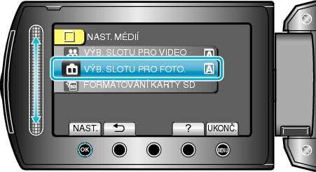 Selecting "REC MEDIA FOR IMAGE"