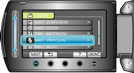 Selecting "CONNECTION SETTINGS"