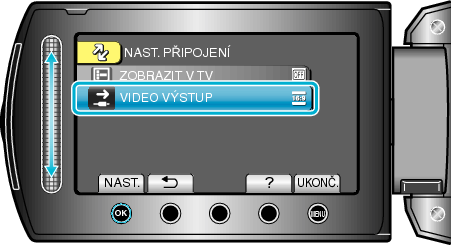 Selecting "VIDEO OUTPUT"