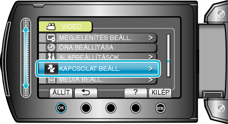 Selecting "CONNECTION SETTINGS"