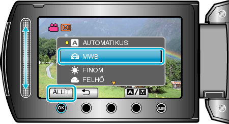 Selecting white balance