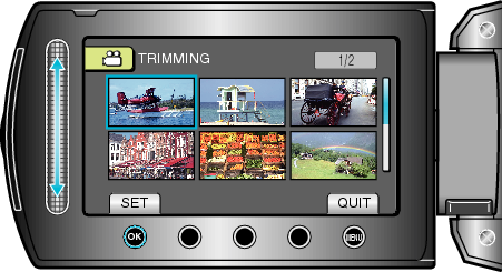 Selecting video for trimming