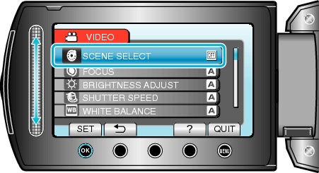 Selecting &#34;SCENE SELECT&#34;