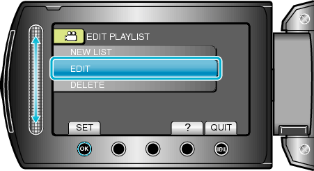 Editing playlist