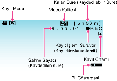 Indications during video recording